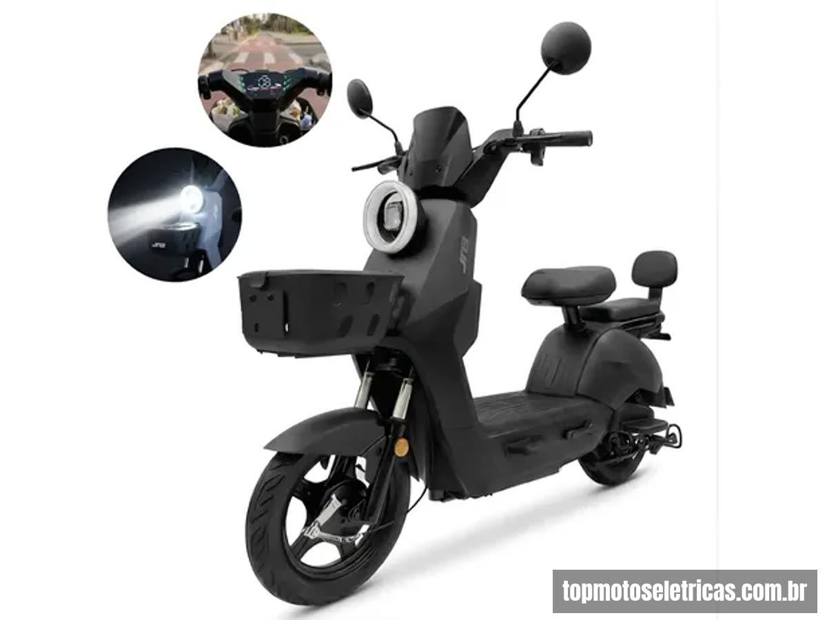 Moto Scooter Bike Elétrica 500w 32km Sem CNH Farol De Led Preto