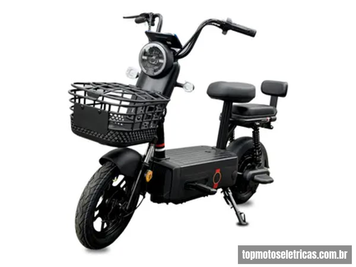 Moto Scooter Bike Elétrica 500w 32km Sem CNH Farol De Led Preto