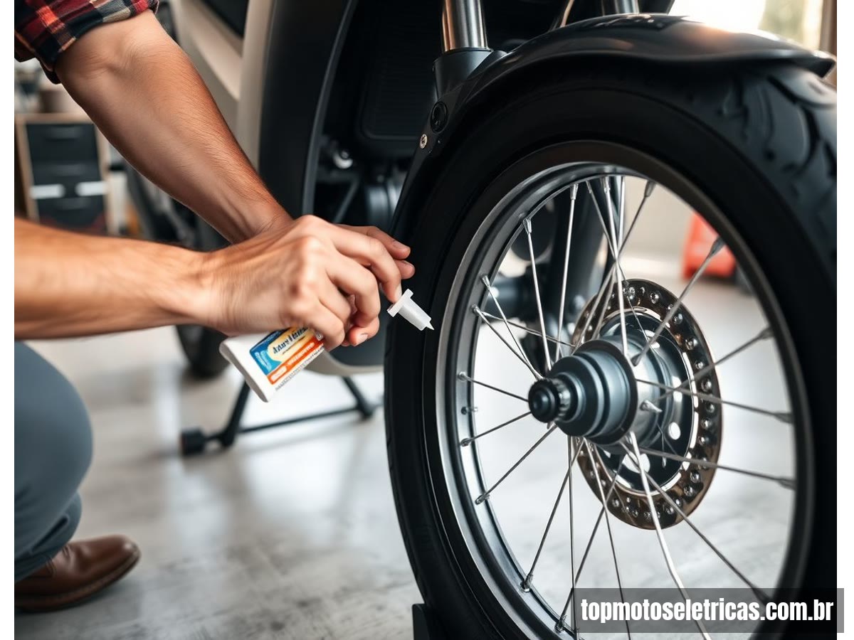 Como Consertar um Pneu Furado de Moto Elétrica sem Câmara em Casa
